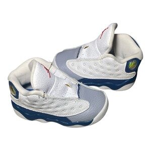 Jordan Kids White and Blue Sneakers